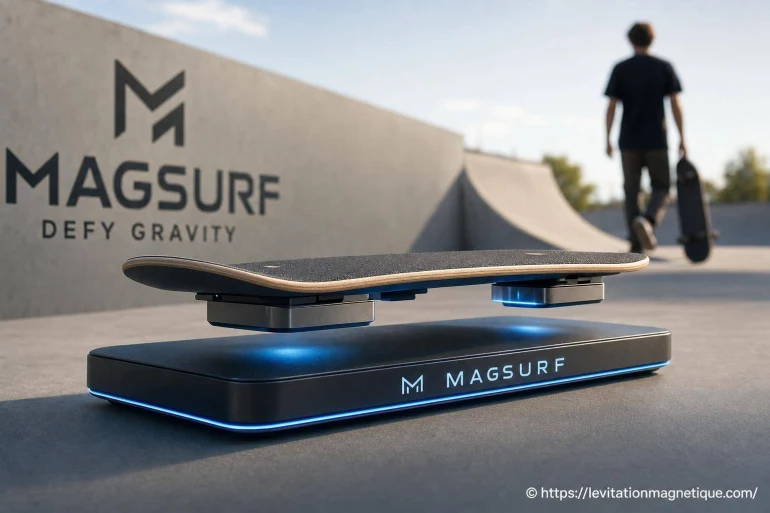 Magsurf, le skateboard en lévitation grâce à la supraconductivité