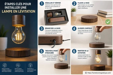Étapes clés pour installer une lampe en lévitation