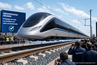 Démonstration réussie d’un prototype de train en lévitation sur des rails conventionnels