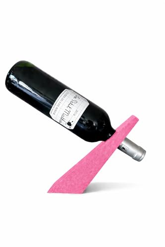 Porte-Bouteille de Vin Design Effet Lévitation, Support Original et Stable, Décoration Moderne, Idée Cadeau (Rose)