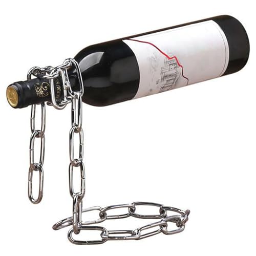 Sertay Porte Vin Flottant, Bouteille Métal Chaîne, Chaîne Po