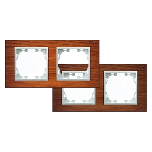 Cadre en bois naturel pour 2 modules, couleur noisette, dime