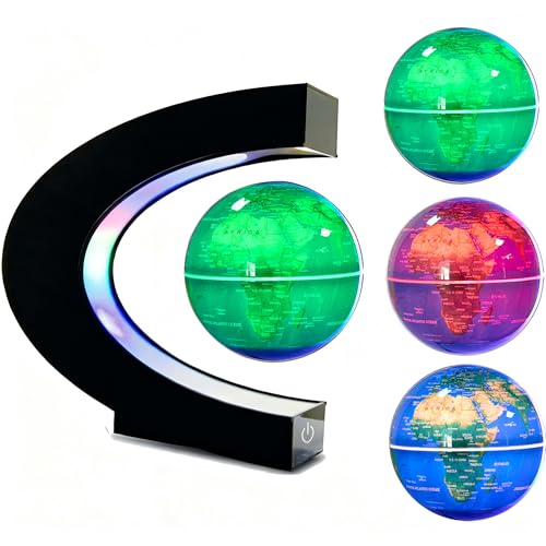 Globe lumineux à lévitation magnétique à changement de coule