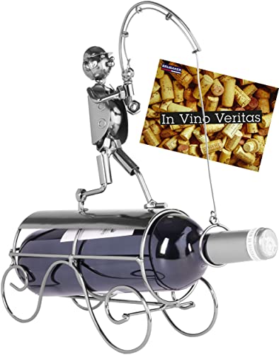 BRUBAKER - Porte-Bouteille de vin - Pêcheur & Canne à pêche 